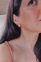 18K Gold PVD Stainless Steel Shell Huggie Earrings