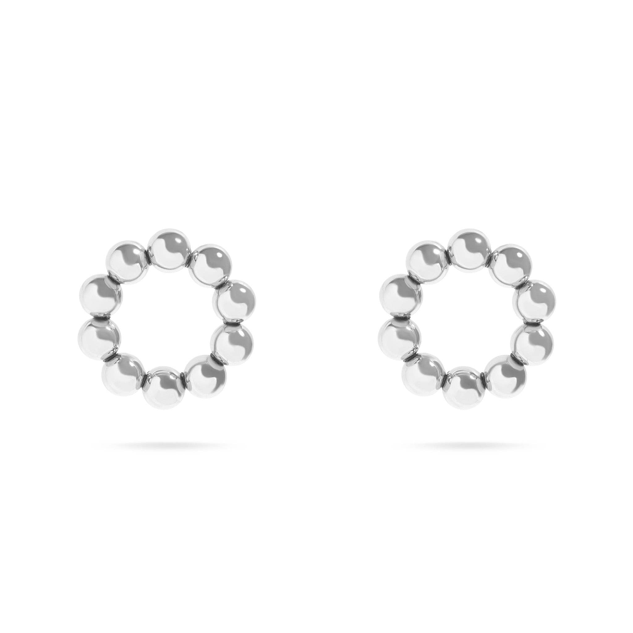 Izzy 15mm 18K Gold Stainless Steel Beaded Front Hoops