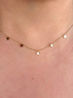 Gold Mini Star Dainty Charm Necklace
