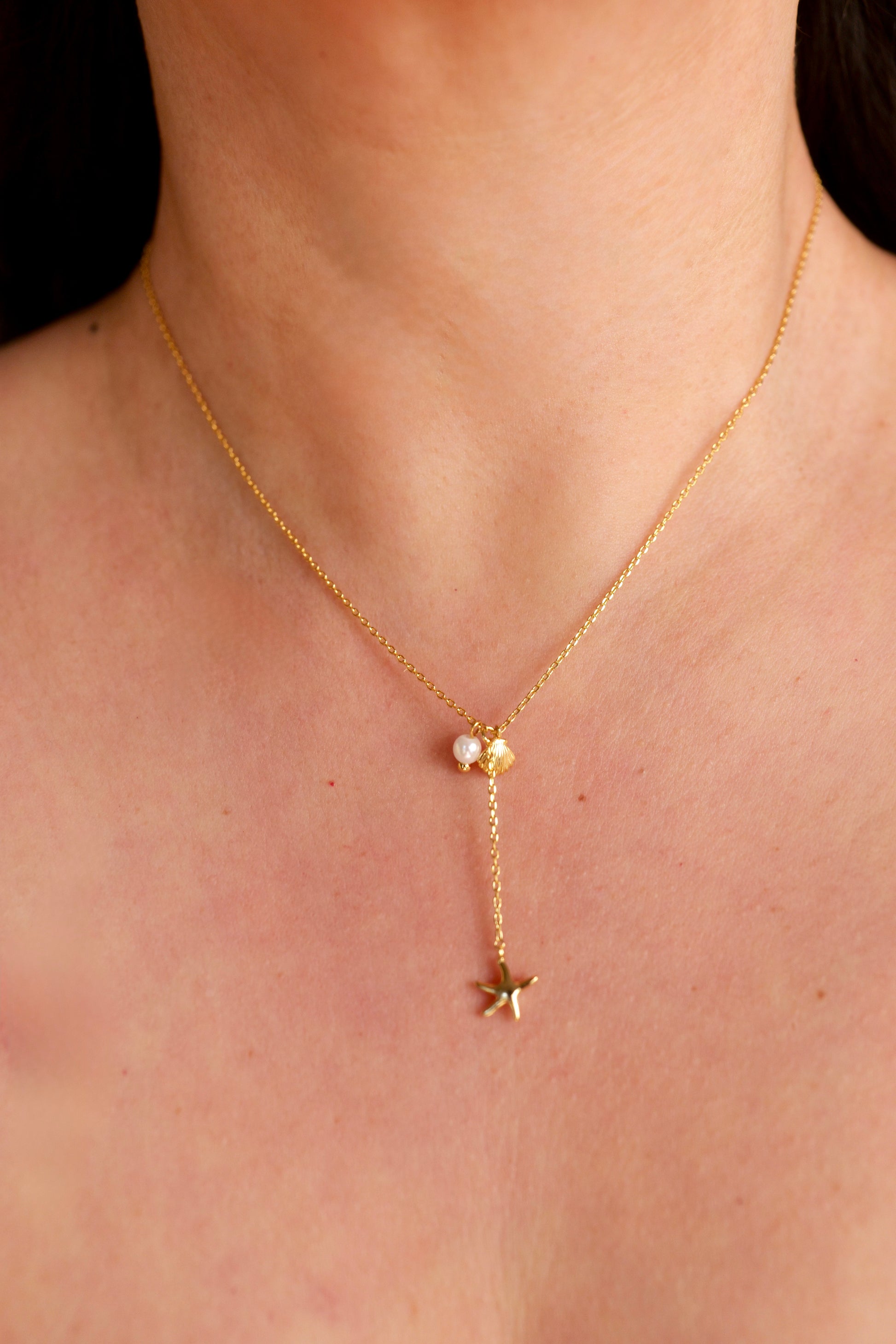 Star Fish Sea Shell Y Necklace