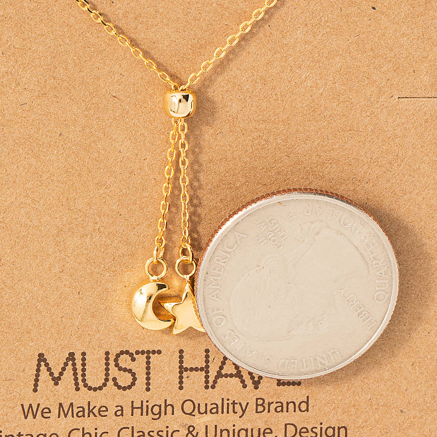 Mini Moon And Star Lariat Y Necklace