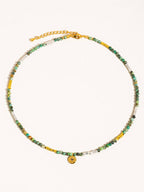 Emerald Evil Eye Green Necklace Boho Style