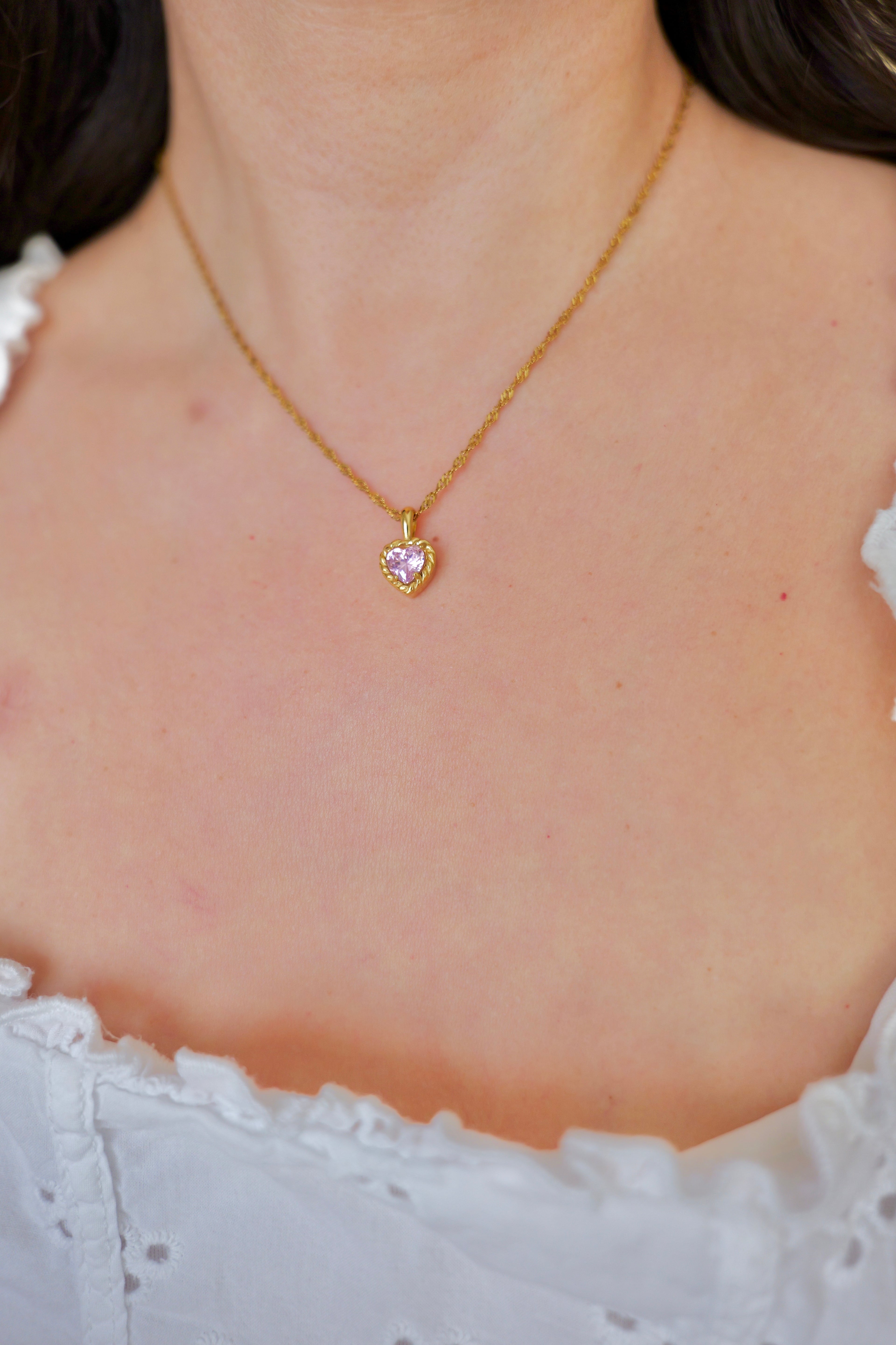 Emily Stainless Steel Heart Pendant Necklace