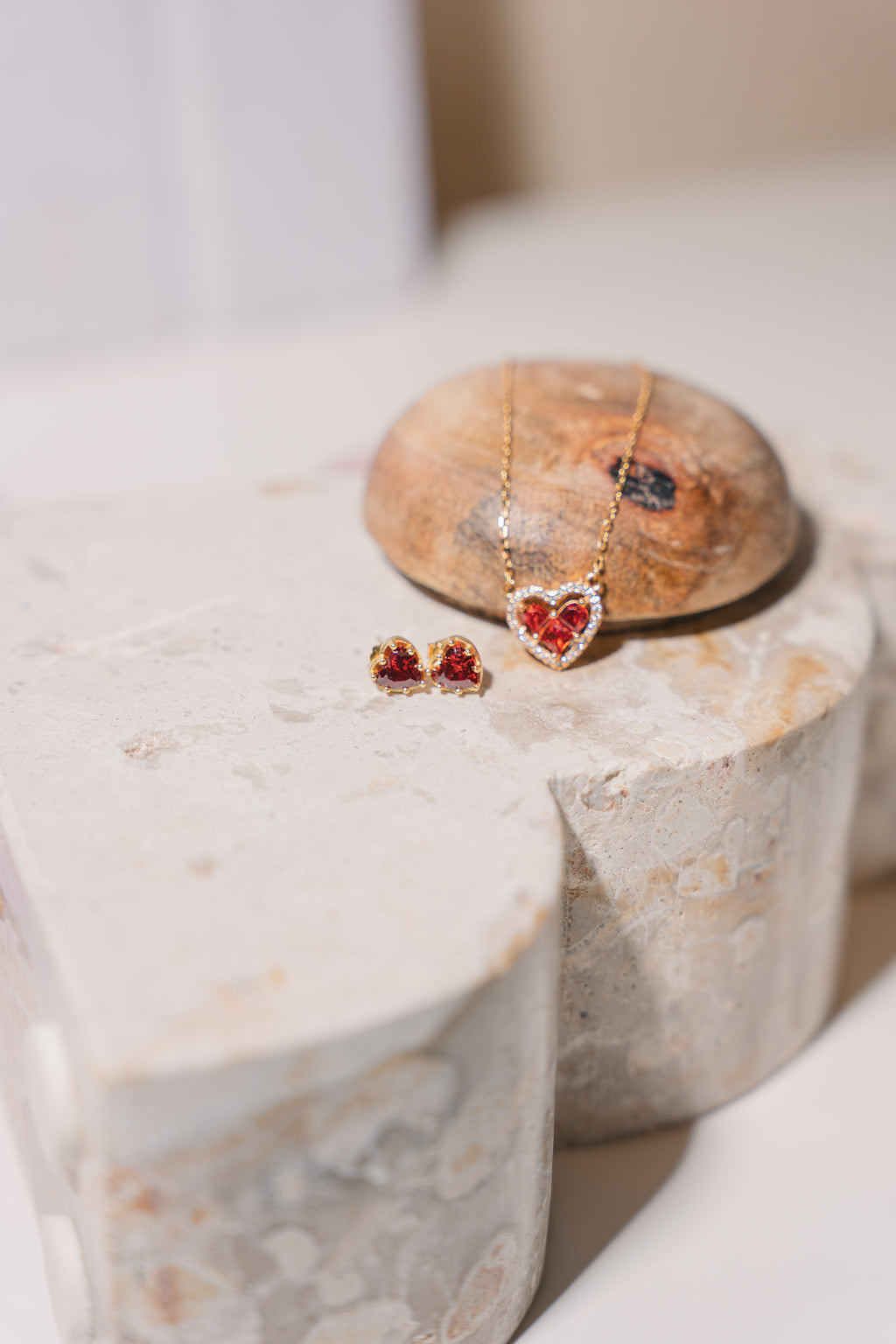 Firenze Pomegranate Red CZ 925 Sterling Silver Necklace