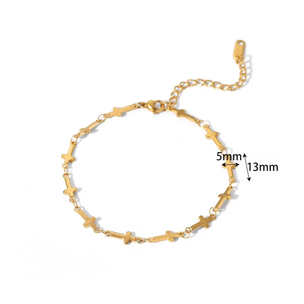 Dilara 18K Gold Non-Tarnish Cross Choker