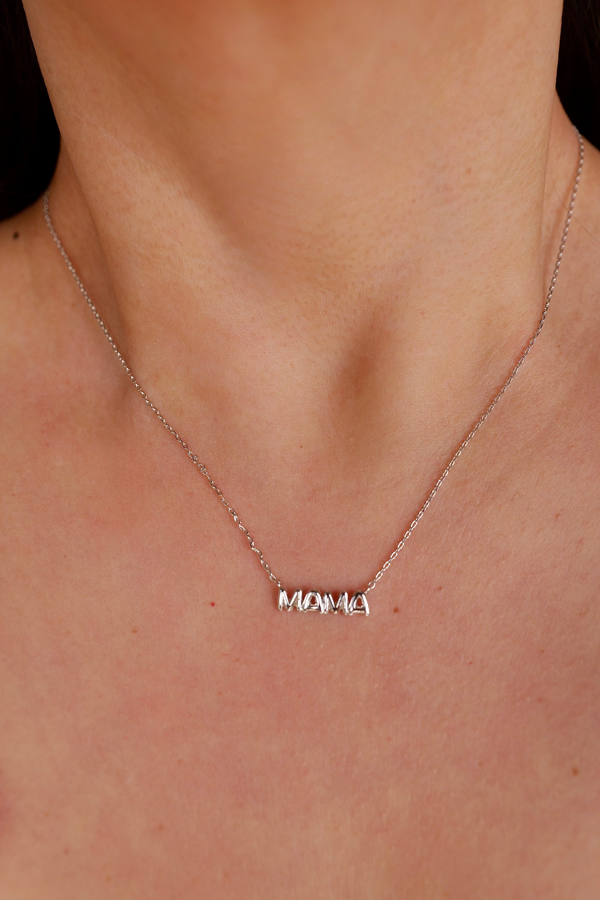Gold Dipped Bubble Mama Pendant Necklace