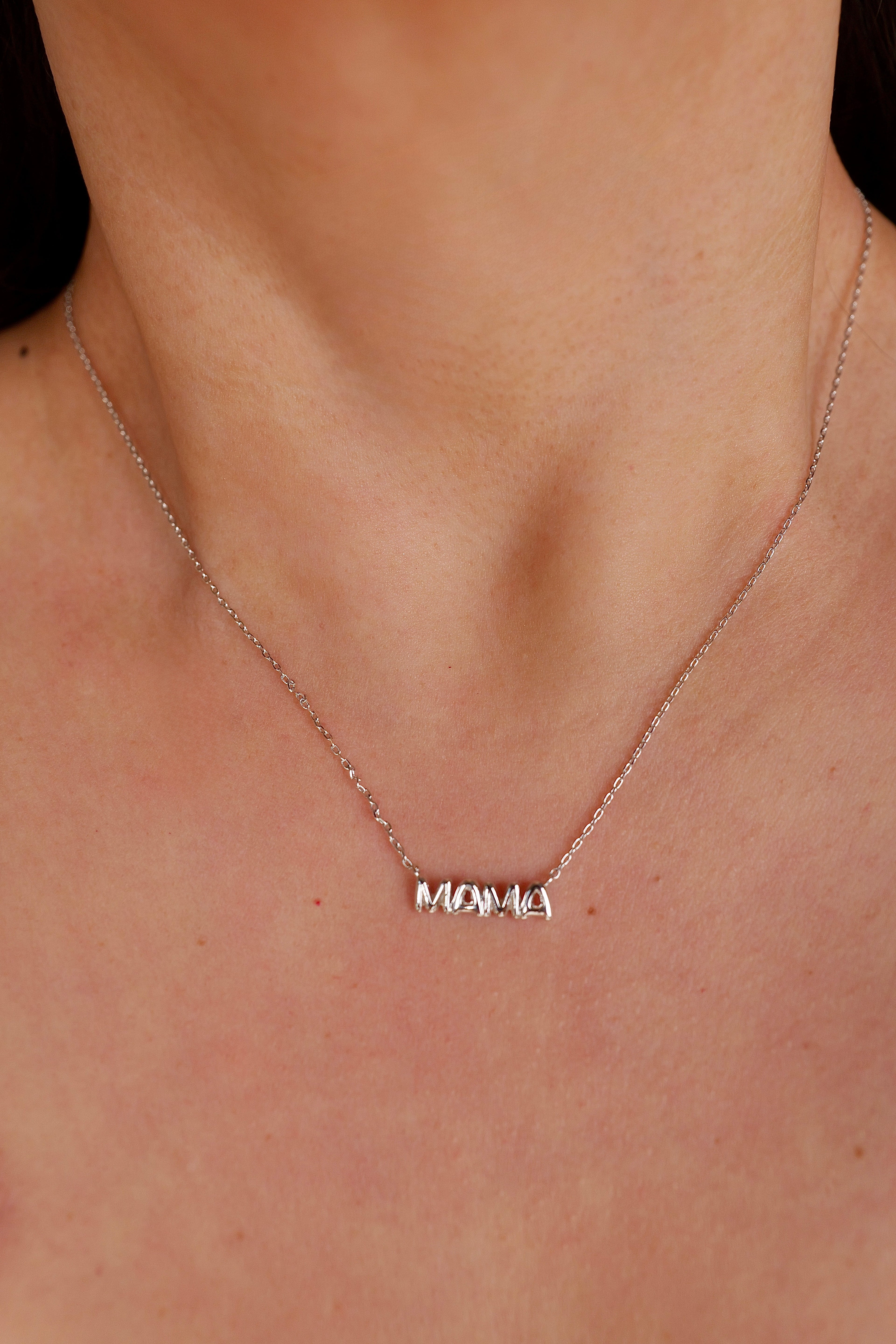 Gold Dipped Bubble Mama Pendant Necklace