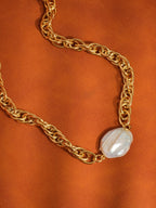 Lory 18K Non-Tarnish Bold Pearl Chain Necklace