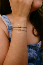 Elena 18K Gold Non-Tarnish Rhinestone Initial Letter Bracelet