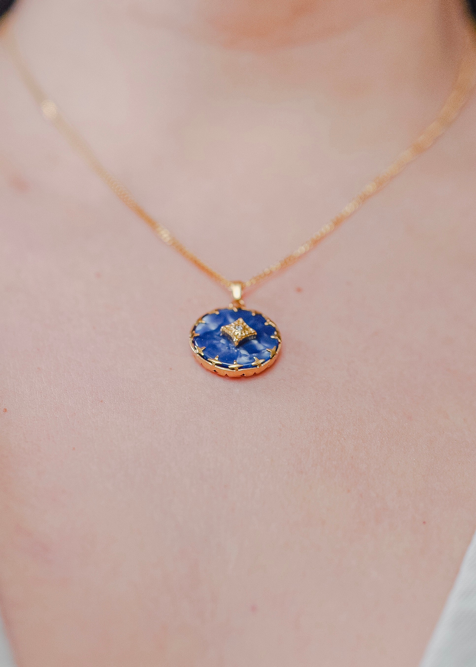 Capri 18K Non-Tarnish Gemstone Round Necklace