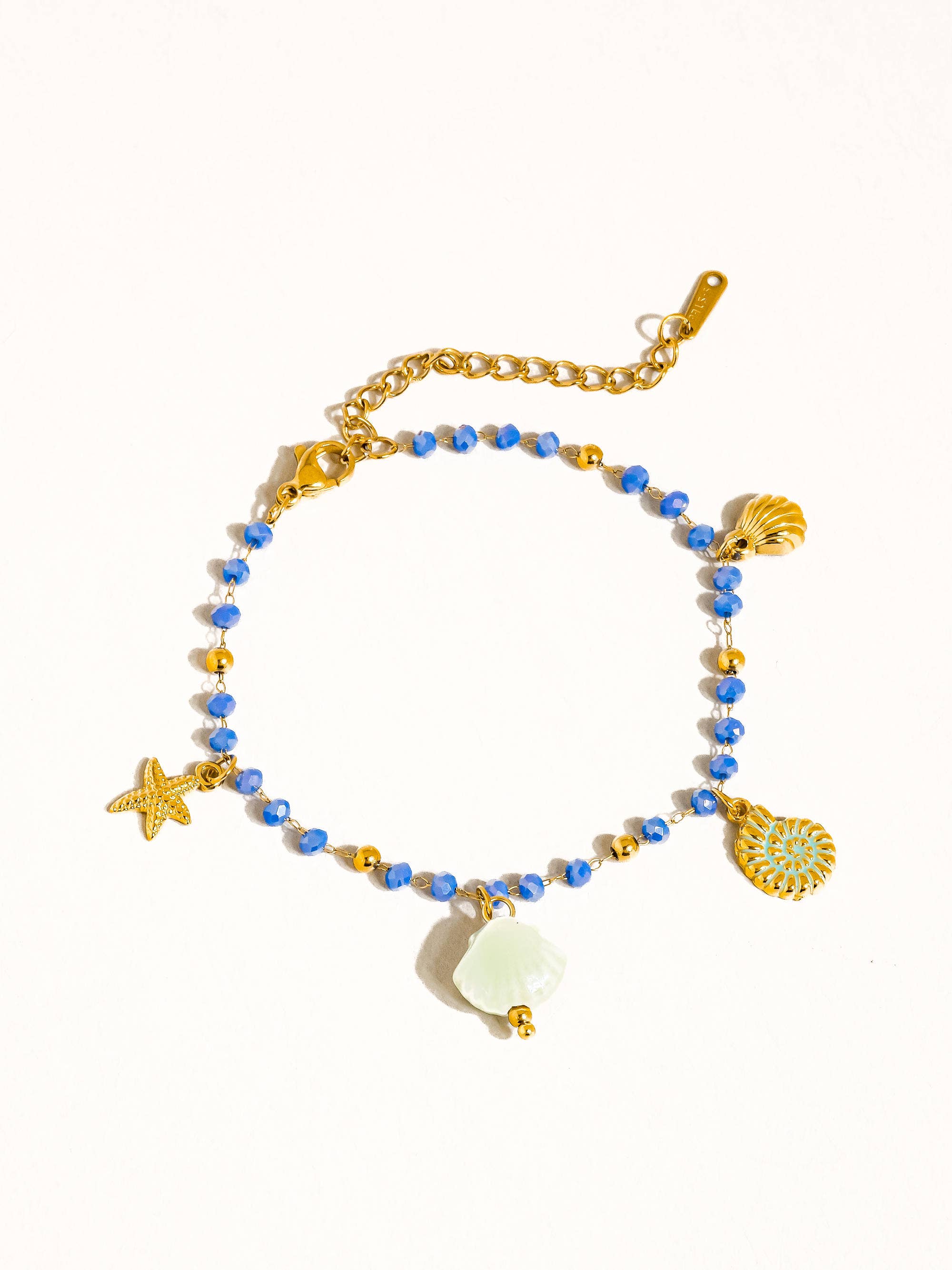 Ariel 18K Gold Non-Tarnish Shells and Star Beaded Bracelet