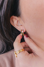 Ivy Emerald Green Cz Hoops