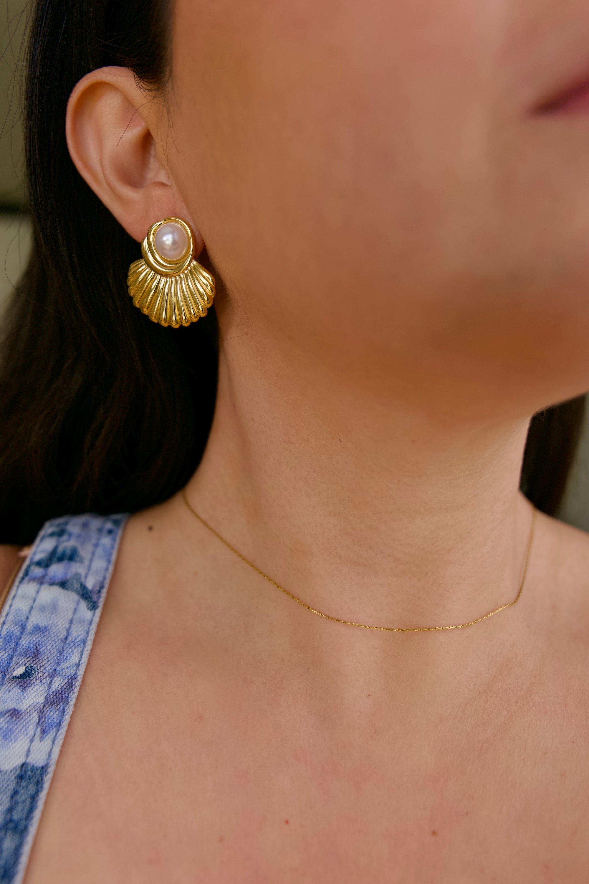Marcel 18K Gold Non-Tarnish Shell Earring