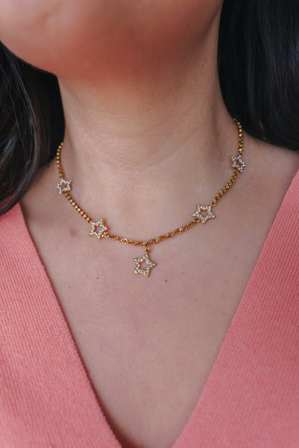 Sparkly Esme Stainless Steel Star Necklace