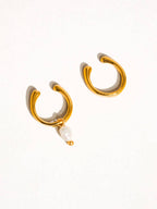 Ari 18K Gold Non-Tarnish Pearl Hoop Ear Cuff
