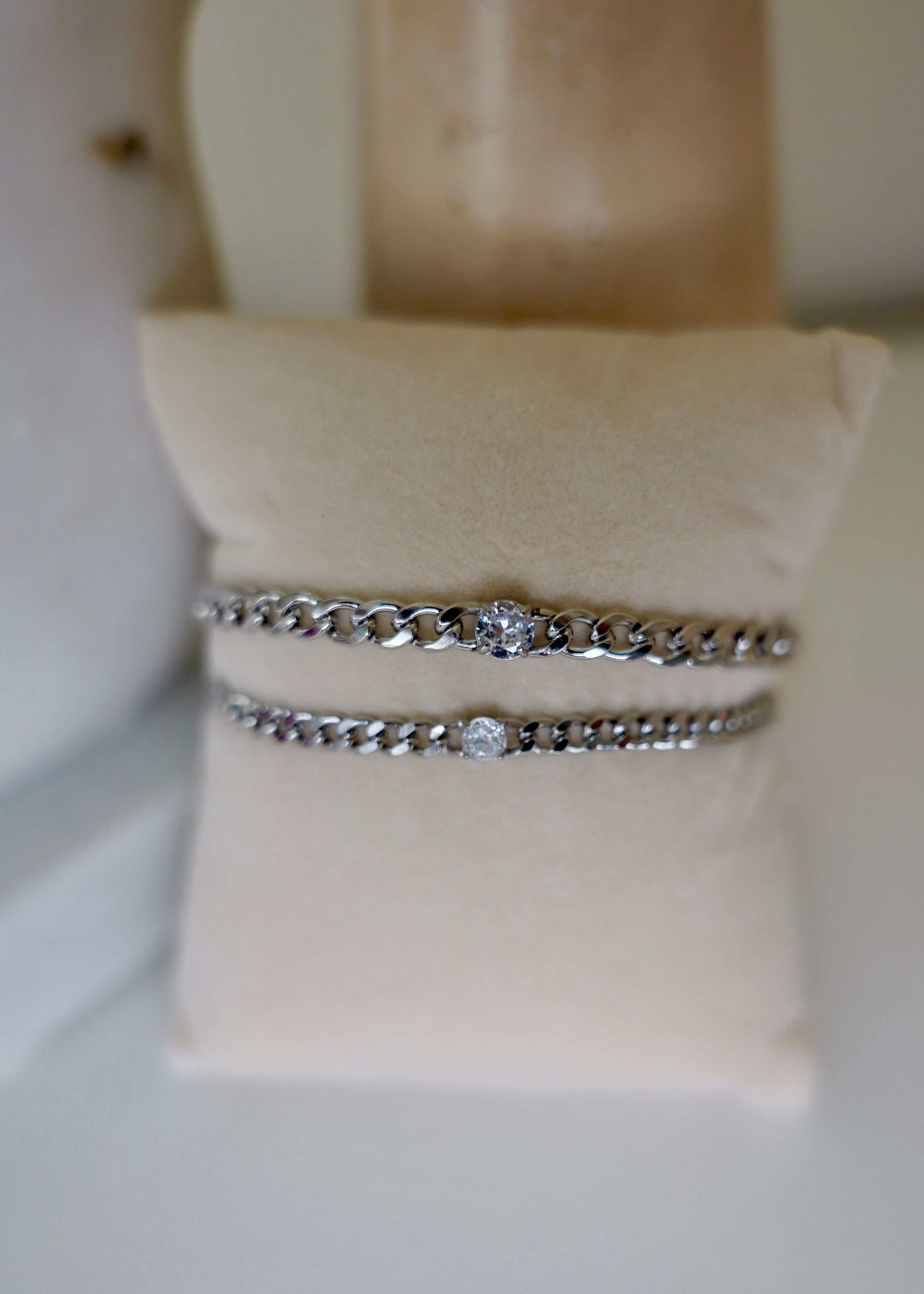 Silver Larissa Stainless Steel Non Tarnish CZ Bracelet