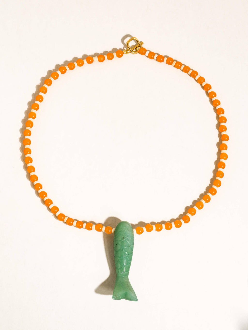 Amalfi 18K Gold Vintage Beaded Fish Necklace