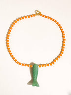 Amalfi 18K Gold Vintage Beaded Fish Necklace