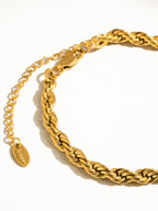 Maddie 18K Gold Non-Tarnish Braided Stackable Bracelet