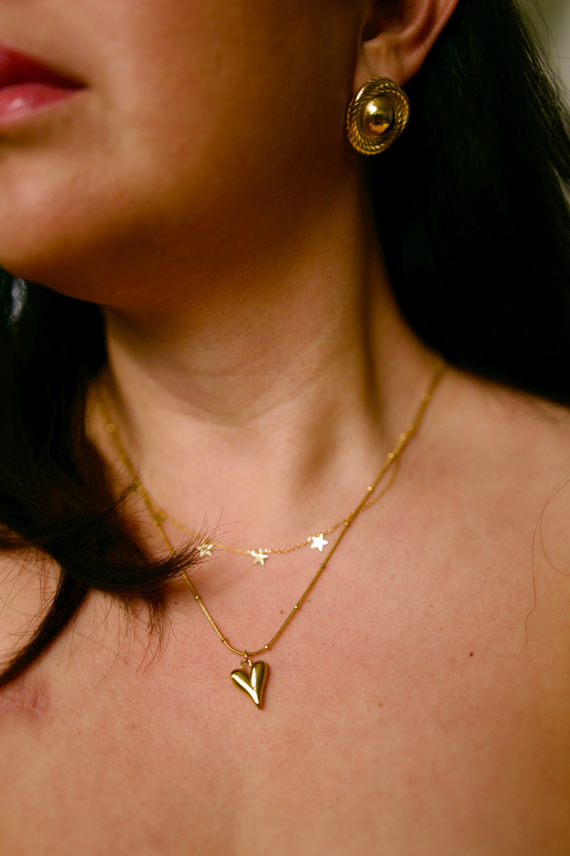 Bay 18K Gold Non-Tarnish Heart Necklace