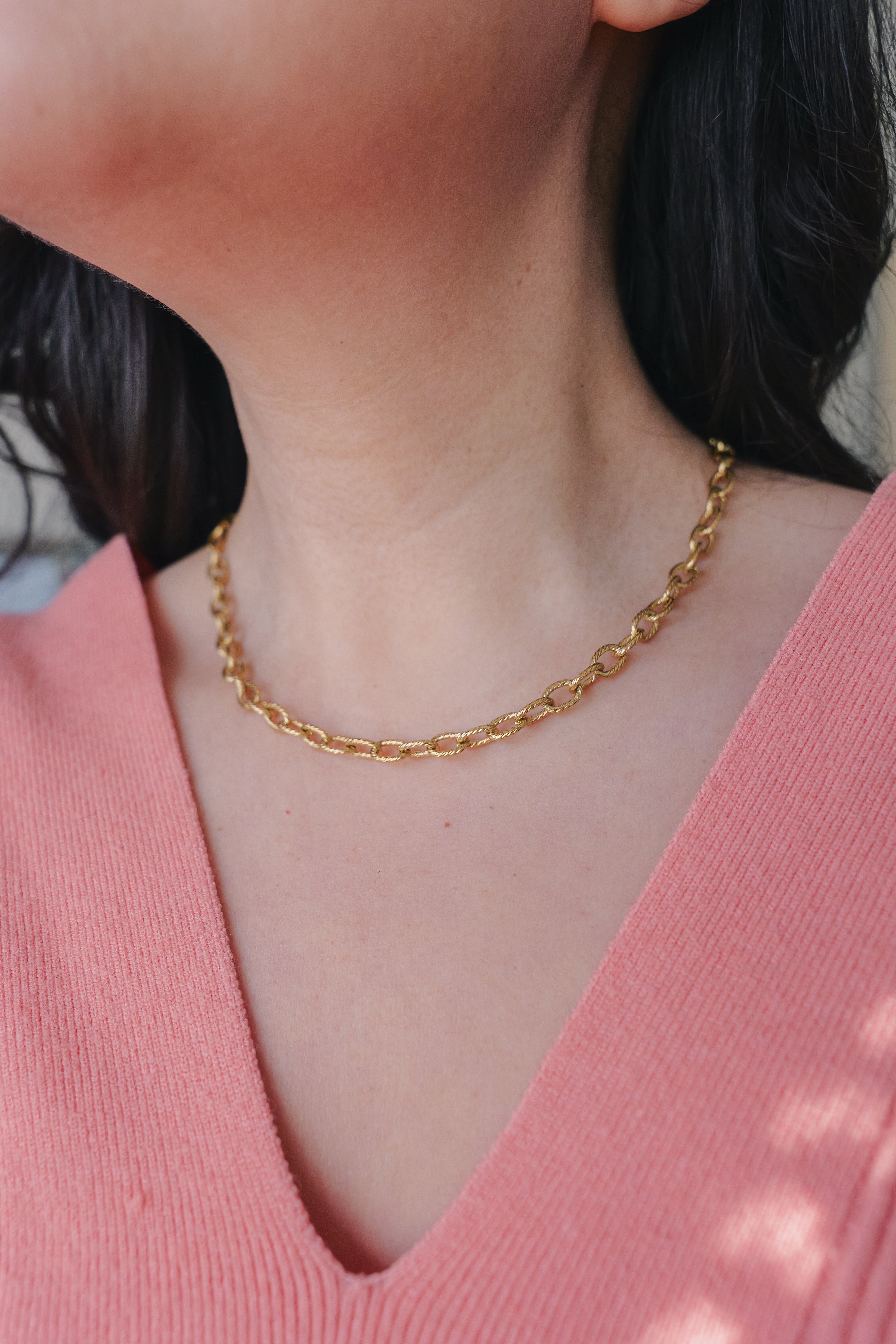 Isla Gold Link Chain Necklace – 18K Gold Waterproof Stainless Steel