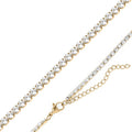 Monaco Stainless Steel Gold Cubic Zirconia Tennis Chain Necklace