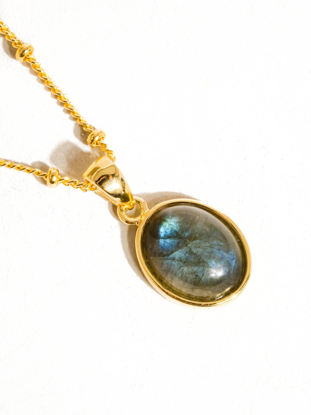 Blue Lilly 18K Gold Assorted Natural Stone Necklace: Aquamarine