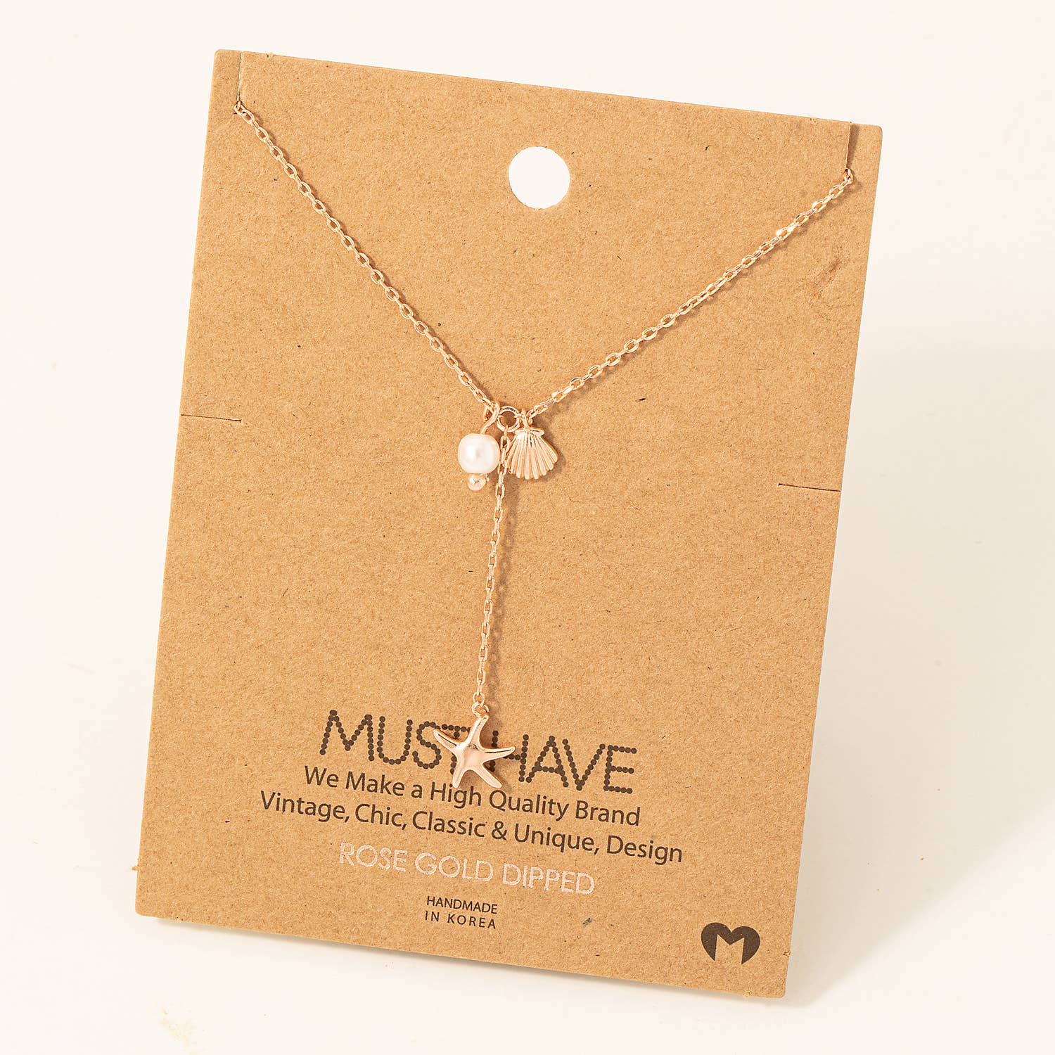 Star Fish Sea Shell Y Necklace