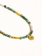 Emerald Evil Eye Green Necklace Boho Style