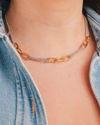 Cool Girl Energy Two Tone Necklace and Bracelet Set