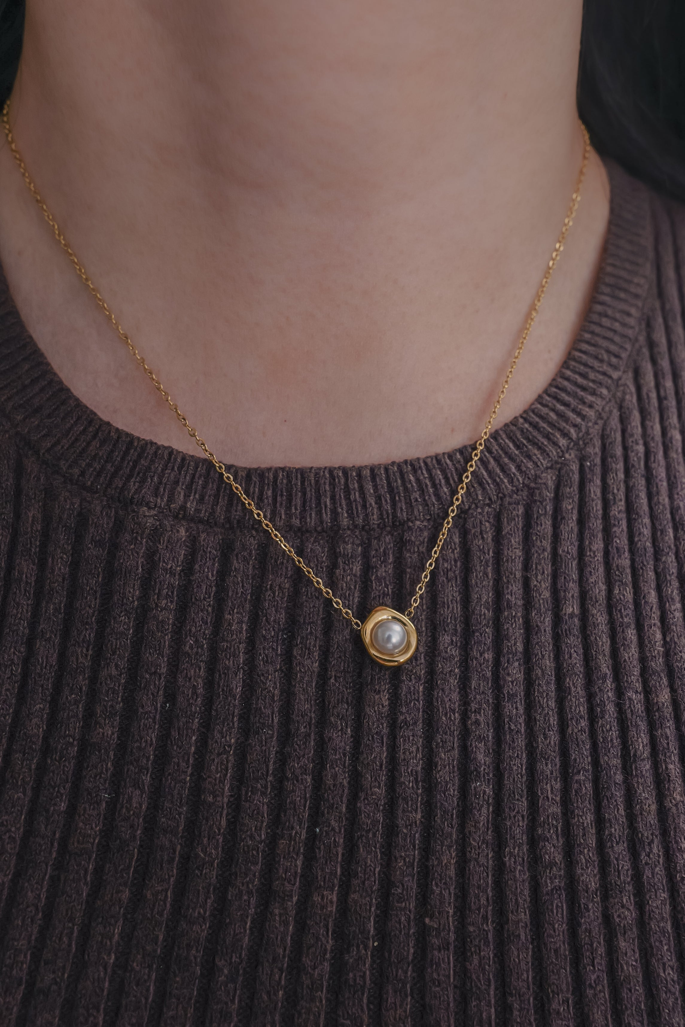 Margot Stainless Steel Pearl Necklace