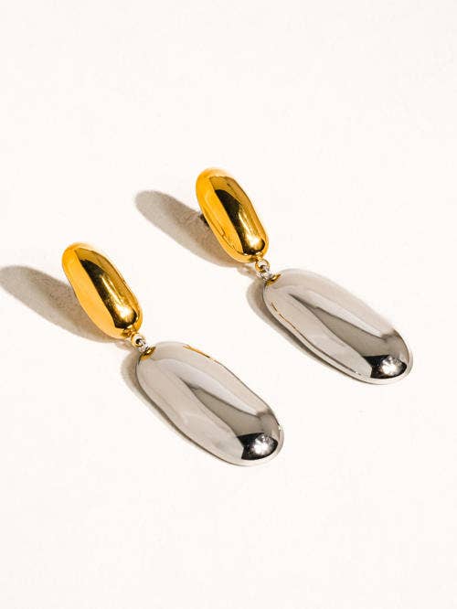 Gemali 18K Non-Tarnish Classic Two-Tone Drop Earrings
