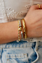 Uptown Girl Heart Cable Two Tone Bracelet