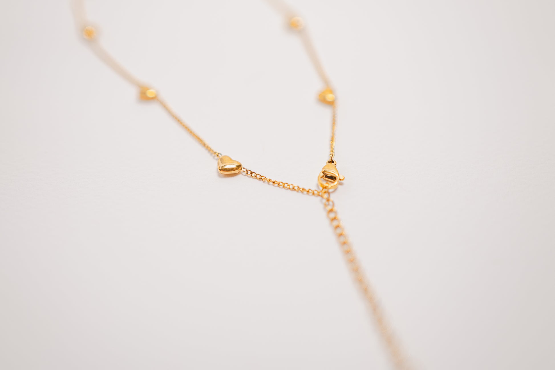 Vivre 18K Gold Plated Non-Tarnish Petite Heart Necklace and bracelet