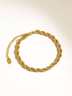 Maddie 18K Gold Non-Tarnish Braided Stackable Bracelet
