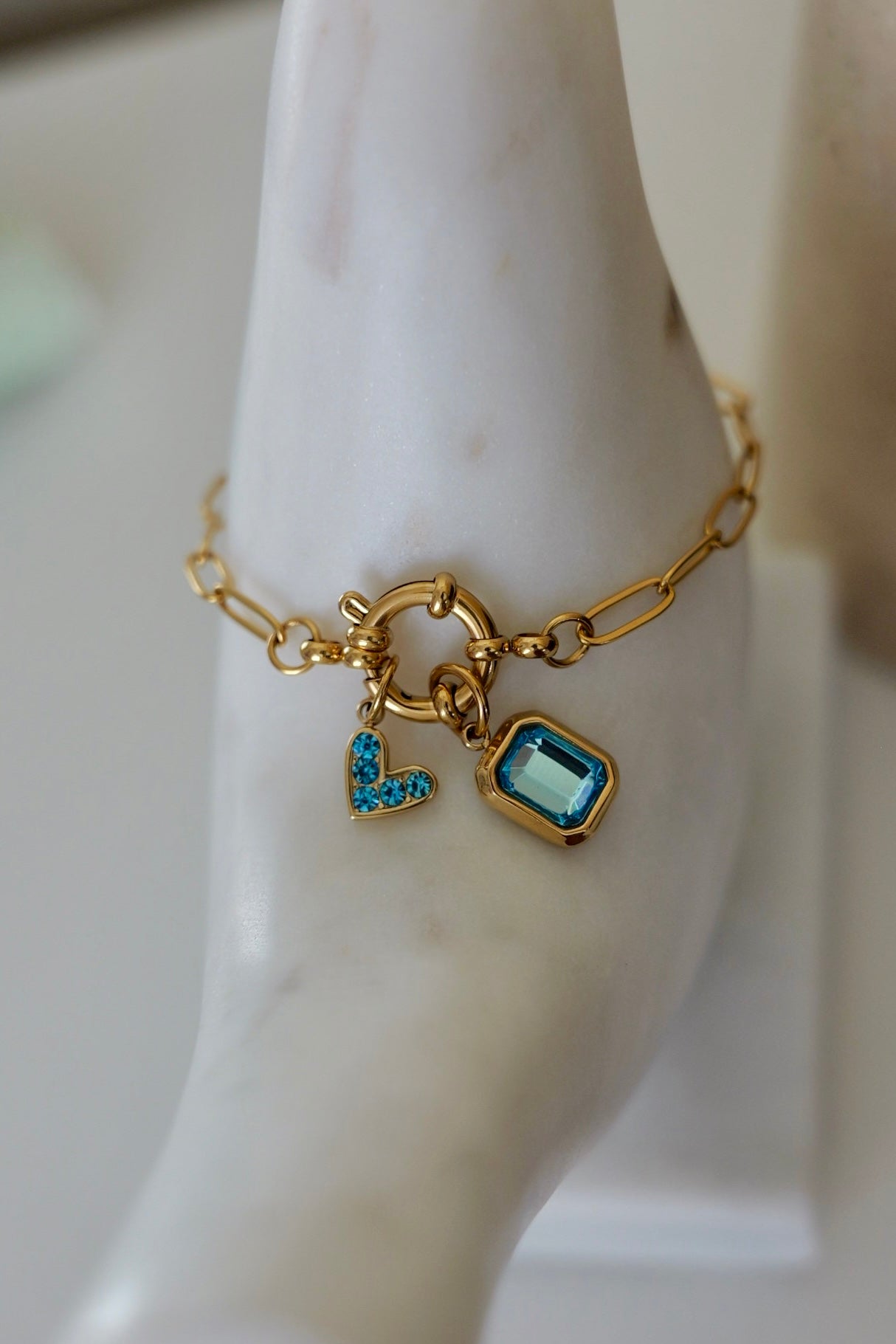 Paperclip Stainless Steel Charm Holder Bracelet
