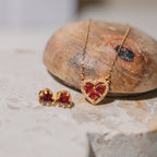 Firenze Pomegranate Red CZ 925 Sterling Silver Necklace