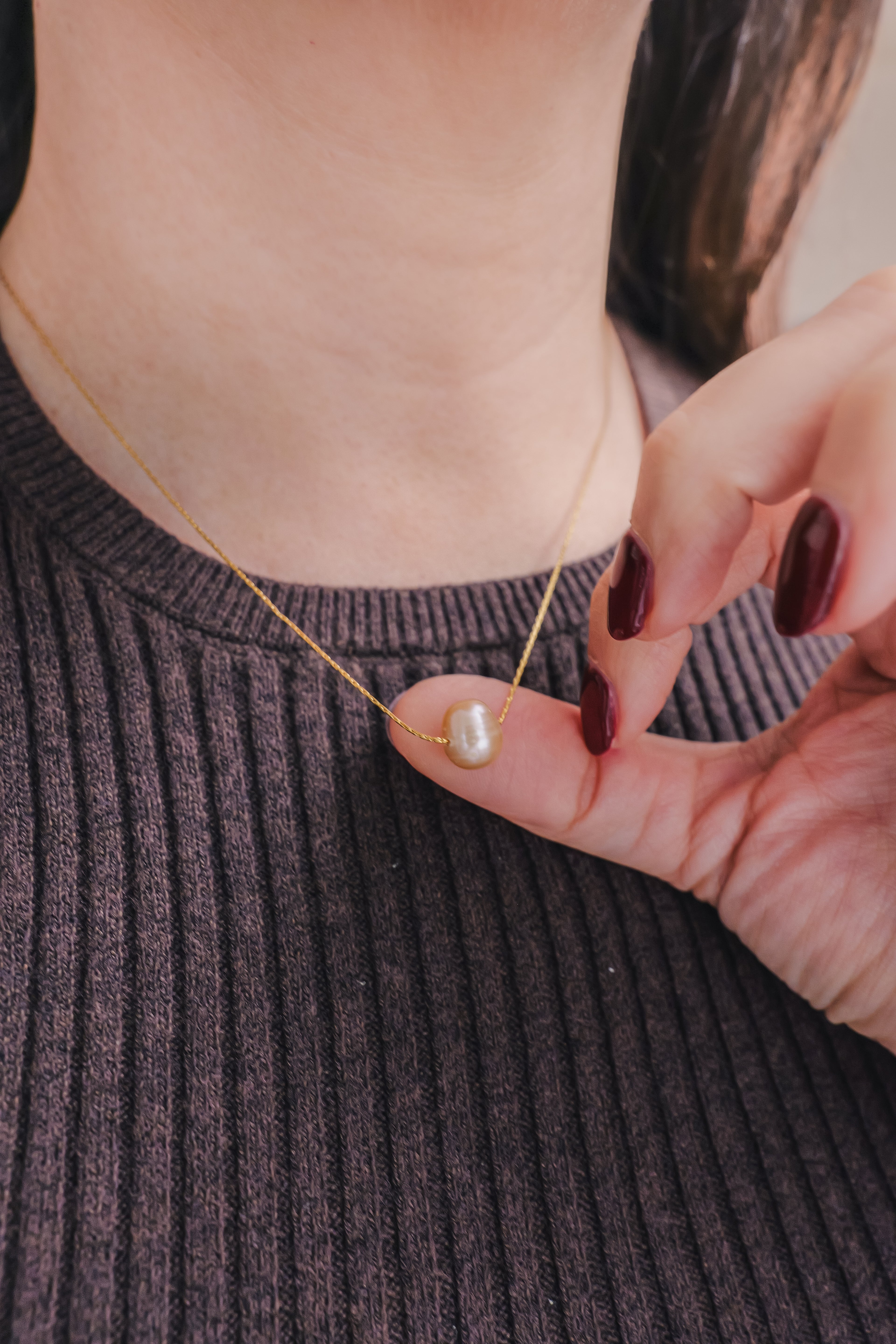 Olivia’s Sister – Peach Freshwater Pearl Necklace