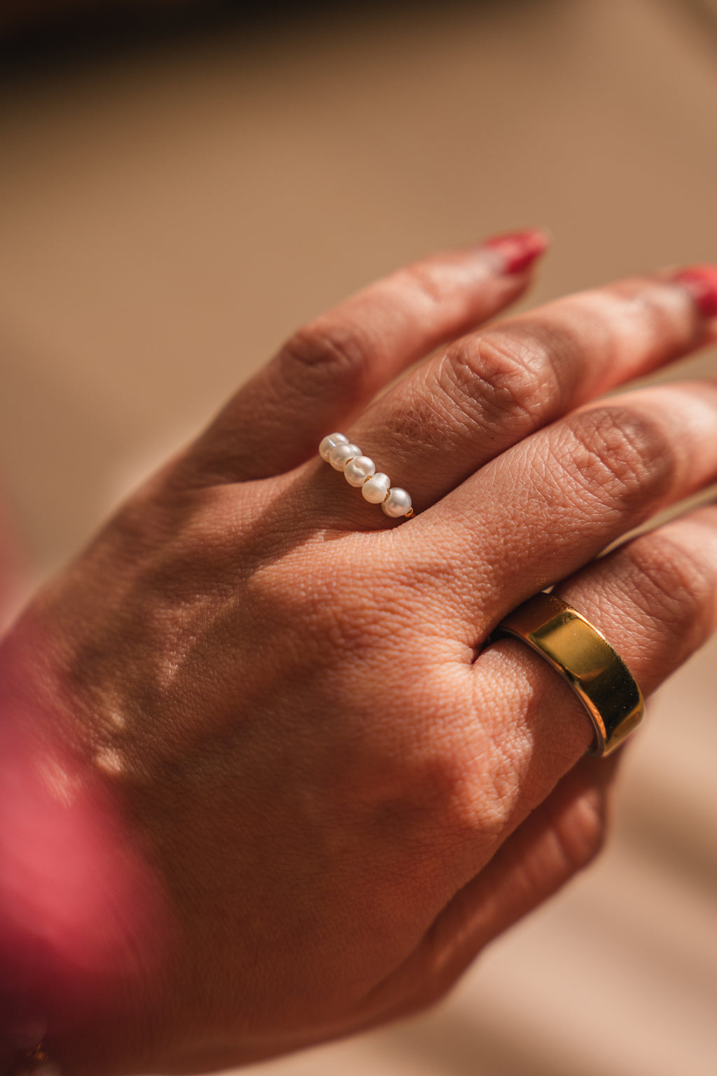 Mermaid duo freshwater pearl ring