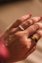 Mermaid duo freshwater pearl ring
