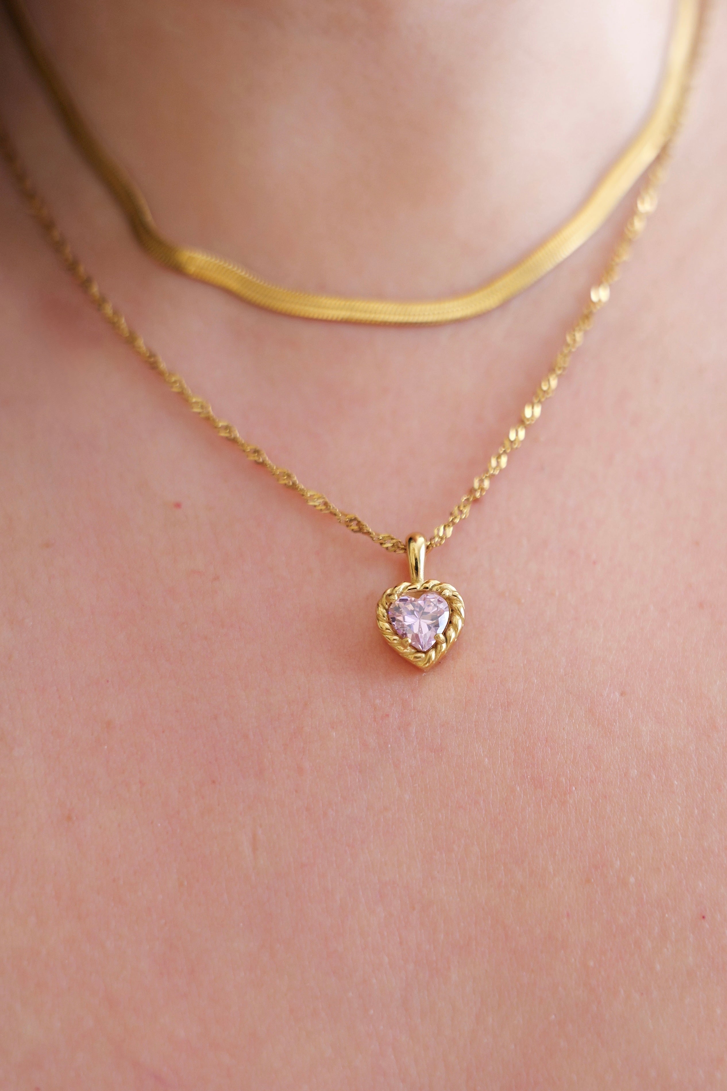 Emily Stainless Steel Heart Pendant Necklace