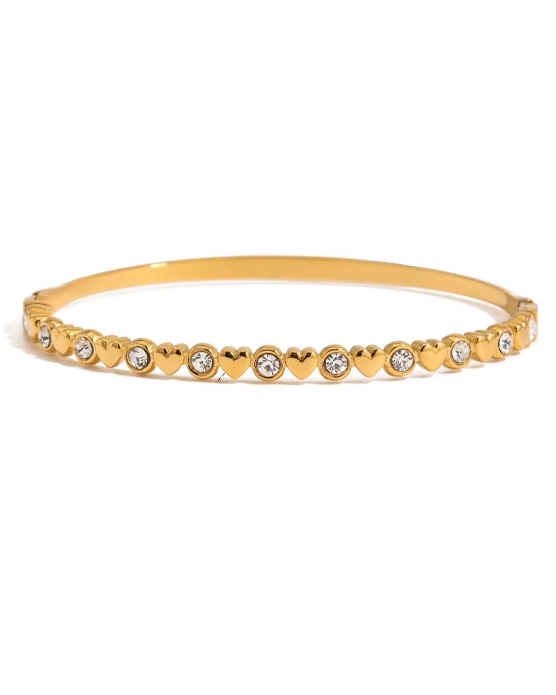 Abby Petite Hearts Stainless Steel Bangle