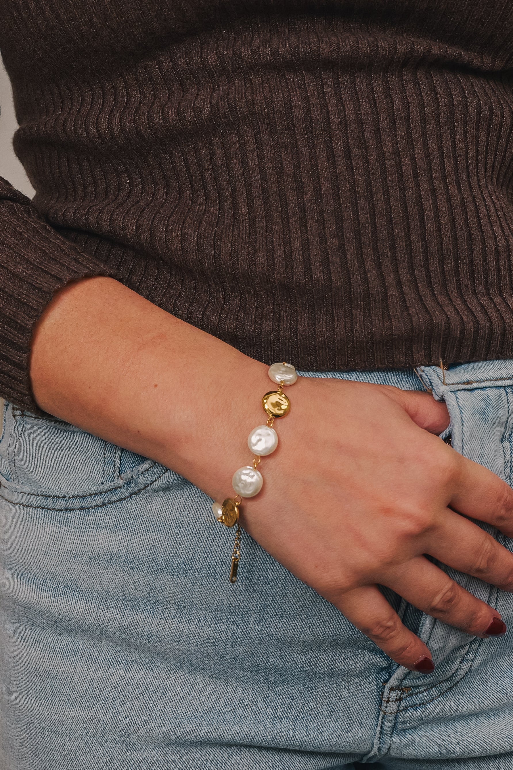 Margot Stainless Steel Pearl Bracelet