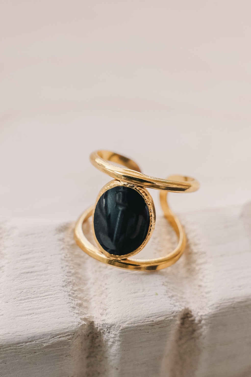 Midnight Muse Stainless Steel Adjustable Vintage Ring