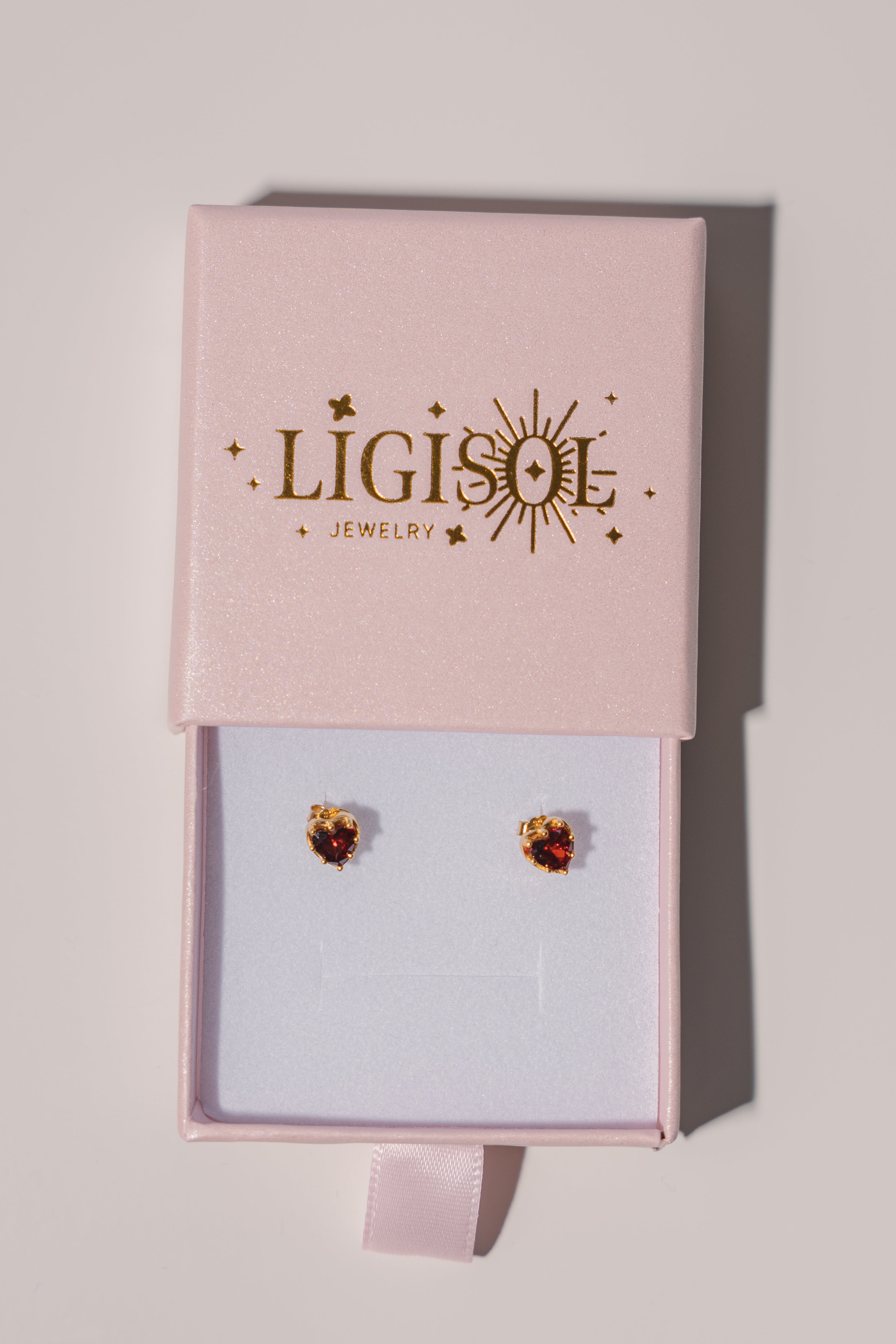 Firenze Pomegranate Red CZ 925 Sterling Silver Stud Earrings