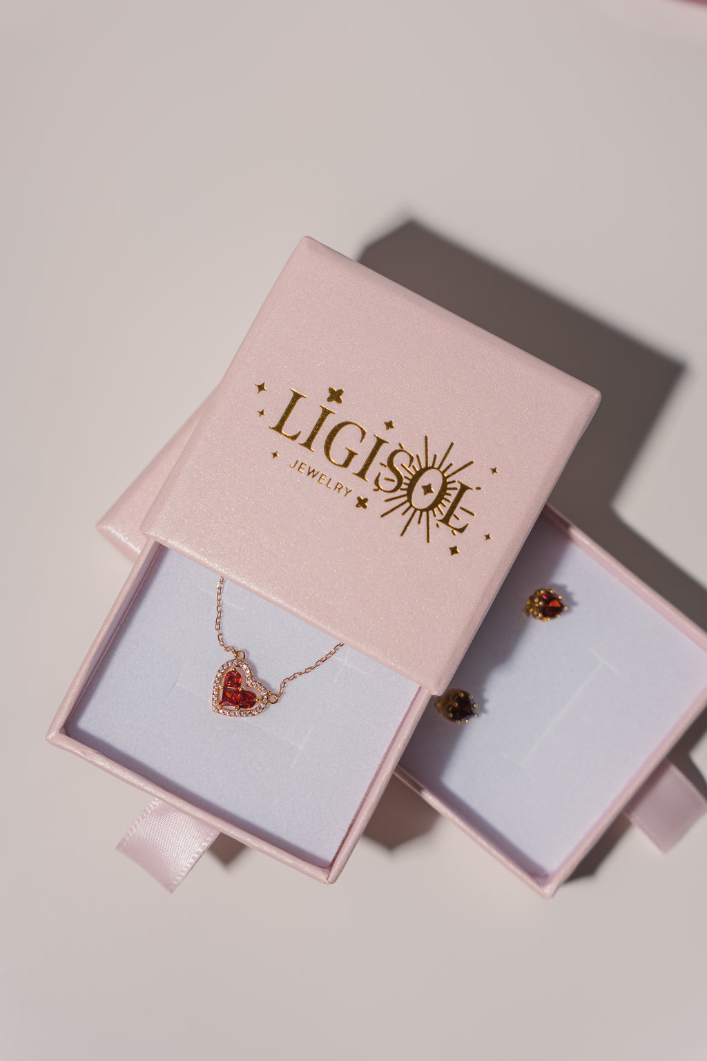 Firenze Pomegranate Red CZ 925 Sterling Silver Necklace