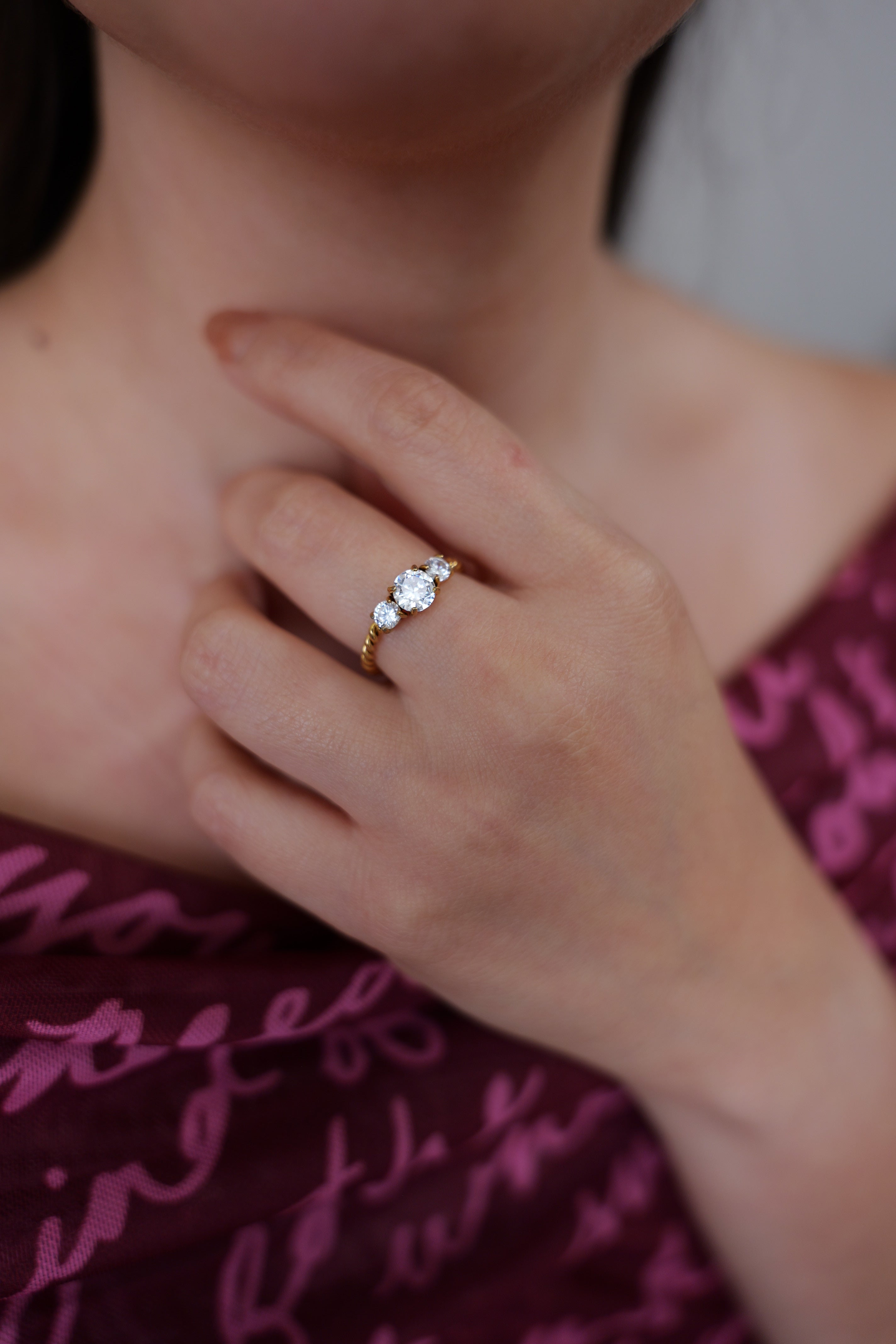 Niza 18K Gold Non-Tarnish CZ Statement Ring