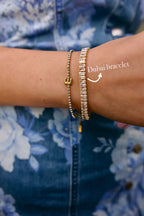 Elena 18K Gold Non-Tarnish Rhinestone Initial Letter Bracelet