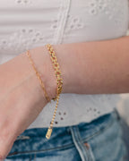Anya 18K Gold Non-Tarnish Flat Chain Bracelet