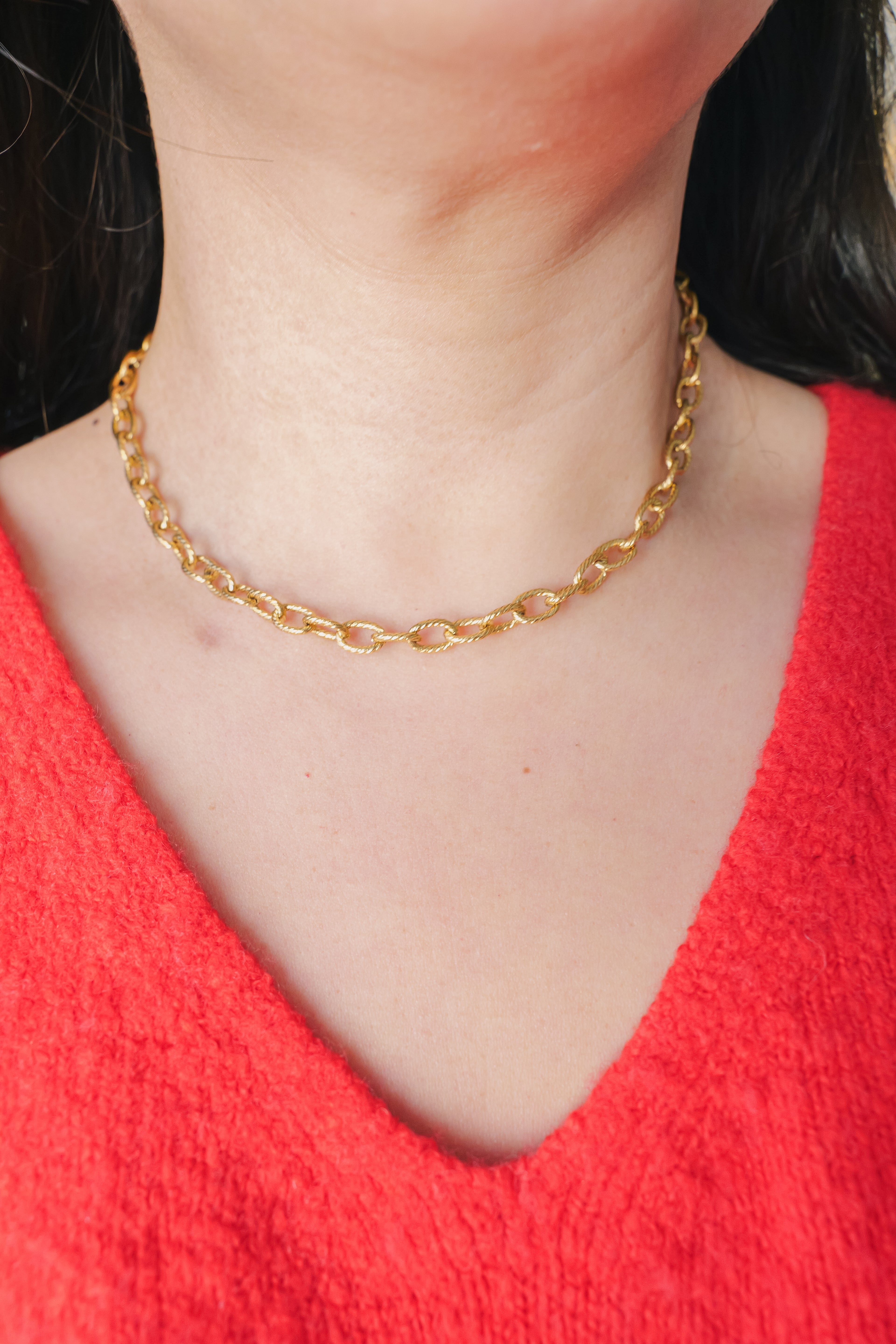 Isla Gold Link Chain Necklace – 18K Gold Waterproof Stainless Steel